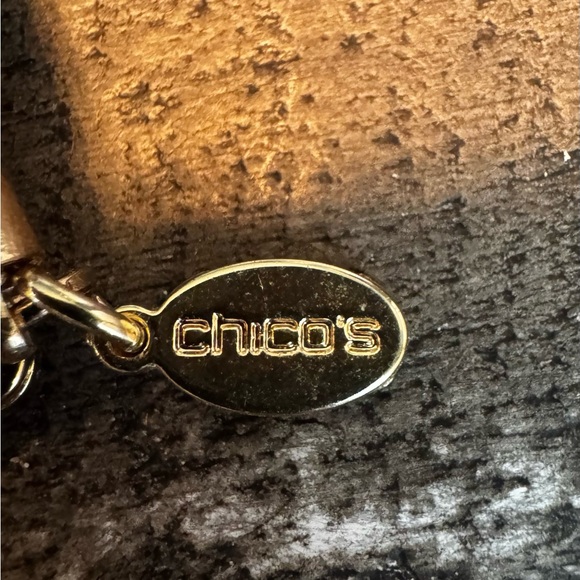 Chicos Tribal Boho Multi-Color Copal Beads Necklace Statement Goldtone Cord - Picture 7 of 11